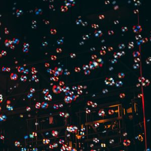 Preview wallpaper bubbles, blur, dark, night