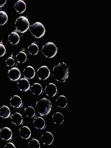 Preview wallpaper bubbles, bw, circles, dark