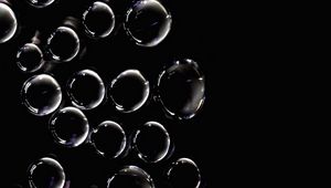 Preview wallpaper bubbles, bw, circles, dark