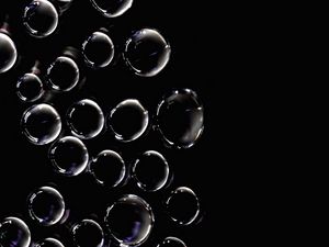 Preview wallpaper bubbles, bw, circles, dark
