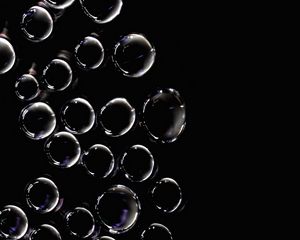 Preview wallpaper bubbles, bw, circles, dark