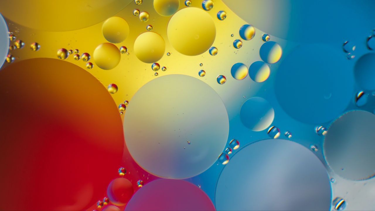 Wallpaper bubbles, circles, gradient, water, glare