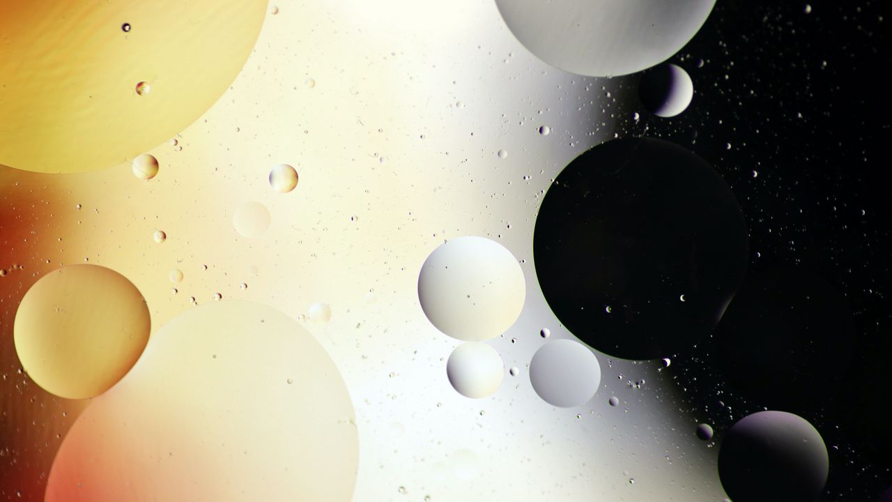Wallpaper bubbles, circles, water, gradient, black