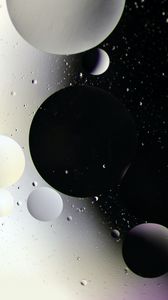 Preview wallpaper bubbles, circles, water, gradient, black