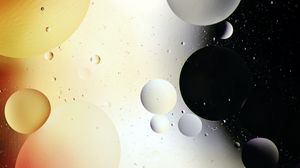 Preview wallpaper bubbles, circles, water, gradient, black