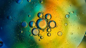 Preview wallpaper bubbles, circles, water, oil, abstraction