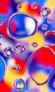 Preview wallpaper bubbles, colorful, blur, water