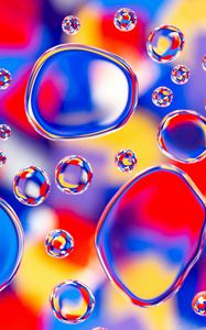 Preview wallpaper bubbles, colorful, blur, water