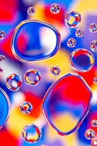 Preview wallpaper bubbles, colorful, blur, water