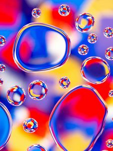 Preview wallpaper bubbles, colorful, blur, water