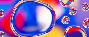 Preview wallpaper bubbles, colorful, blur, water
