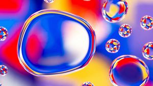 Preview wallpaper bubbles, colorful, blur, water
