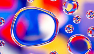 Preview wallpaper bubbles, colorful, blur, water