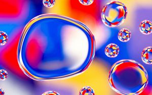 Preview wallpaper bubbles, colorful, blur, water