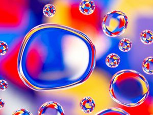 Preview wallpaper bubbles, colorful, blur, water