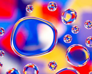 Preview wallpaper bubbles, colorful, blur, water