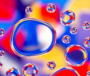 Preview wallpaper bubbles, colorful, blur, water