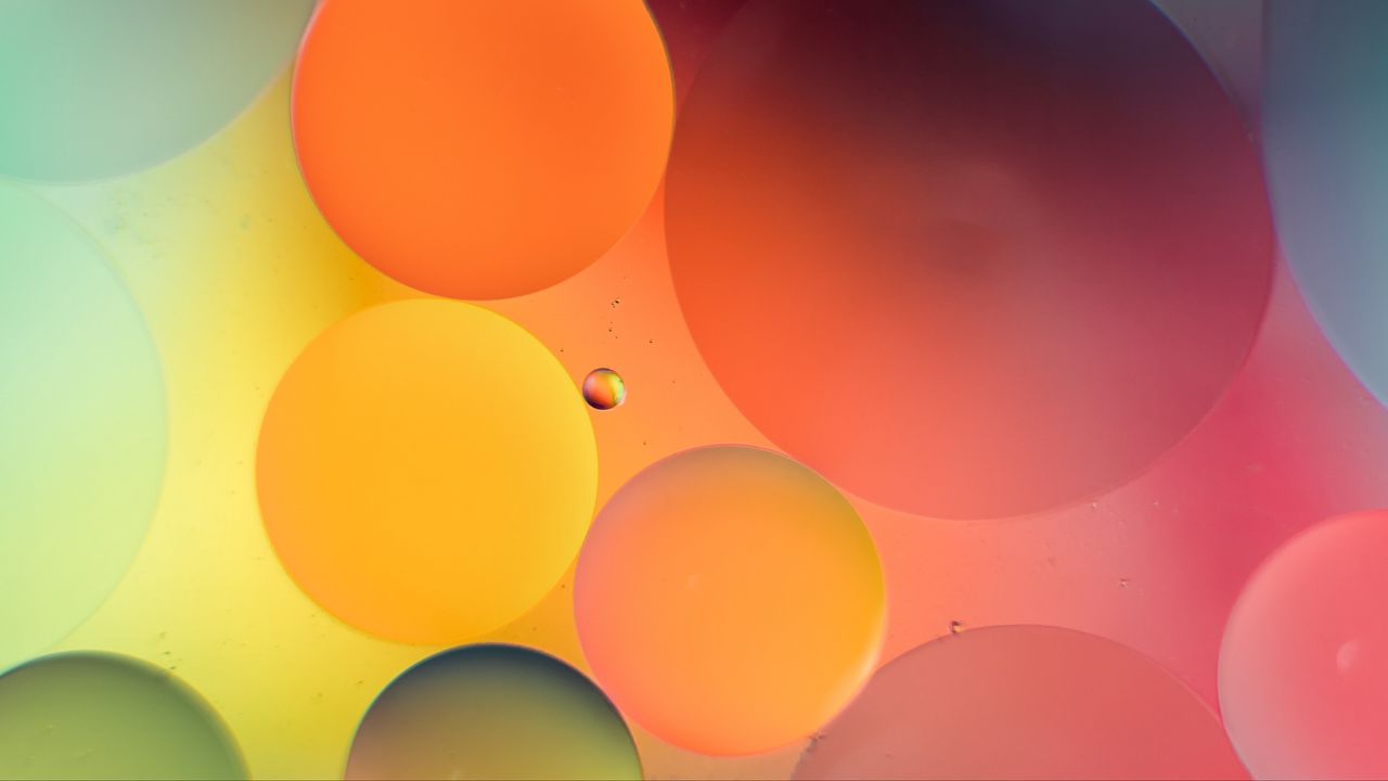 Wallpaper bubbles, colorful, gradient, water