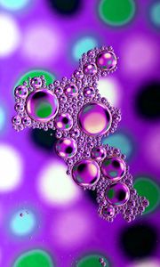 Preview wallpaper bubbles, drops, blur, water, multicolored