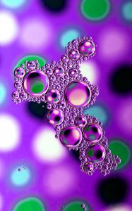Preview wallpaper bubbles, drops, blur, water, multicolored