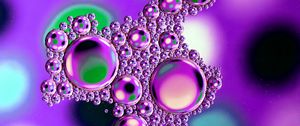 Preview wallpaper bubbles, drops, blur, water, multicolored