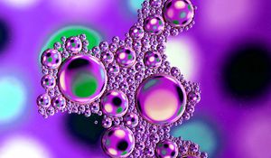 Preview wallpaper bubbles, drops, blur, water, multicolored
