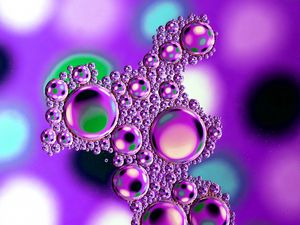 Preview wallpaper bubbles, drops, blur, water, multicolored