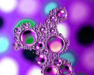 Preview wallpaper bubbles, drops, blur, water, multicolored