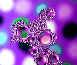 Preview wallpaper bubbles, drops, blur, water, multicolored