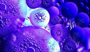 Preview wallpaper bubbles, drops, circles, structure, transparent, purple, dark