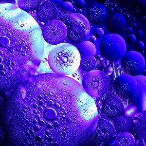 Preview wallpaper bubbles, drops, circles, structure, transparent, purple, dark