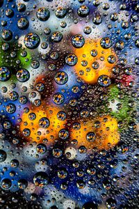 Preview wallpaper bubbles, drops, closeup, colorful