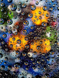 Preview wallpaper bubbles, drops, closeup, colorful