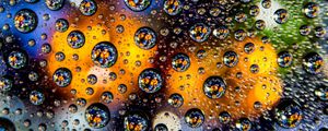 Preview wallpaper bubbles, drops, closeup, colorful