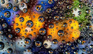 Preview wallpaper bubbles, drops, closeup, colorful