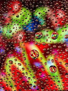 Preview wallpaper bubbles, drops, colorful, liquid, surface