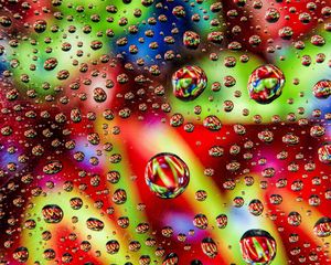 Preview wallpaper bubbles, drops, colorful, liquid, surface