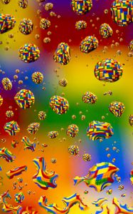 Preview wallpaper bubbles, drops, colorful, distortion, pixels