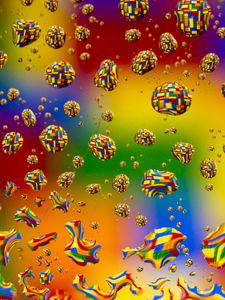 Preview wallpaper bubbles, drops, colorful, distortion, pixels