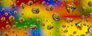 Preview wallpaper bubbles, drops, colorful, distortion, pixels