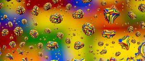 Preview wallpaper bubbles, drops, colorful, distortion, pixels
