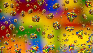 Preview wallpaper bubbles, drops, colorful, distortion, pixels