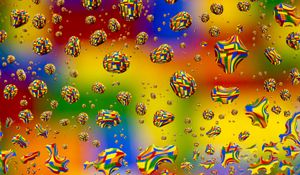 Preview wallpaper bubbles, drops, colorful, distortion, pixels