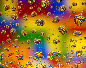 Preview wallpaper bubbles, drops, colorful, distortion, pixels