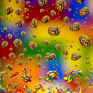 Preview wallpaper bubbles, drops, colorful, distortion, pixels