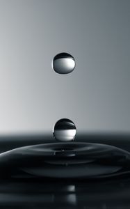 Preview wallpaper bubbles, drops, liquid, minimalism, macro, gray