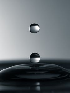 Preview wallpaper bubbles, drops, liquid, minimalism, macro, gray
