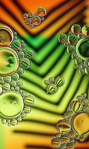 Preview wallpaper bubbles, drops, liquid, macro, colorful, reflection
