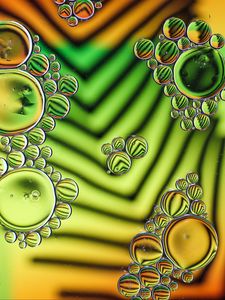 Preview wallpaper bubbles, drops, liquid, macro, colorful, reflection