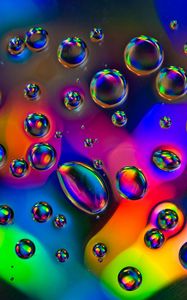 Preview wallpaper bubbles, drops, liquid, macro, colorful